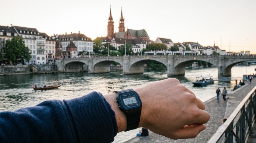 Die Casio F-91W in Basel